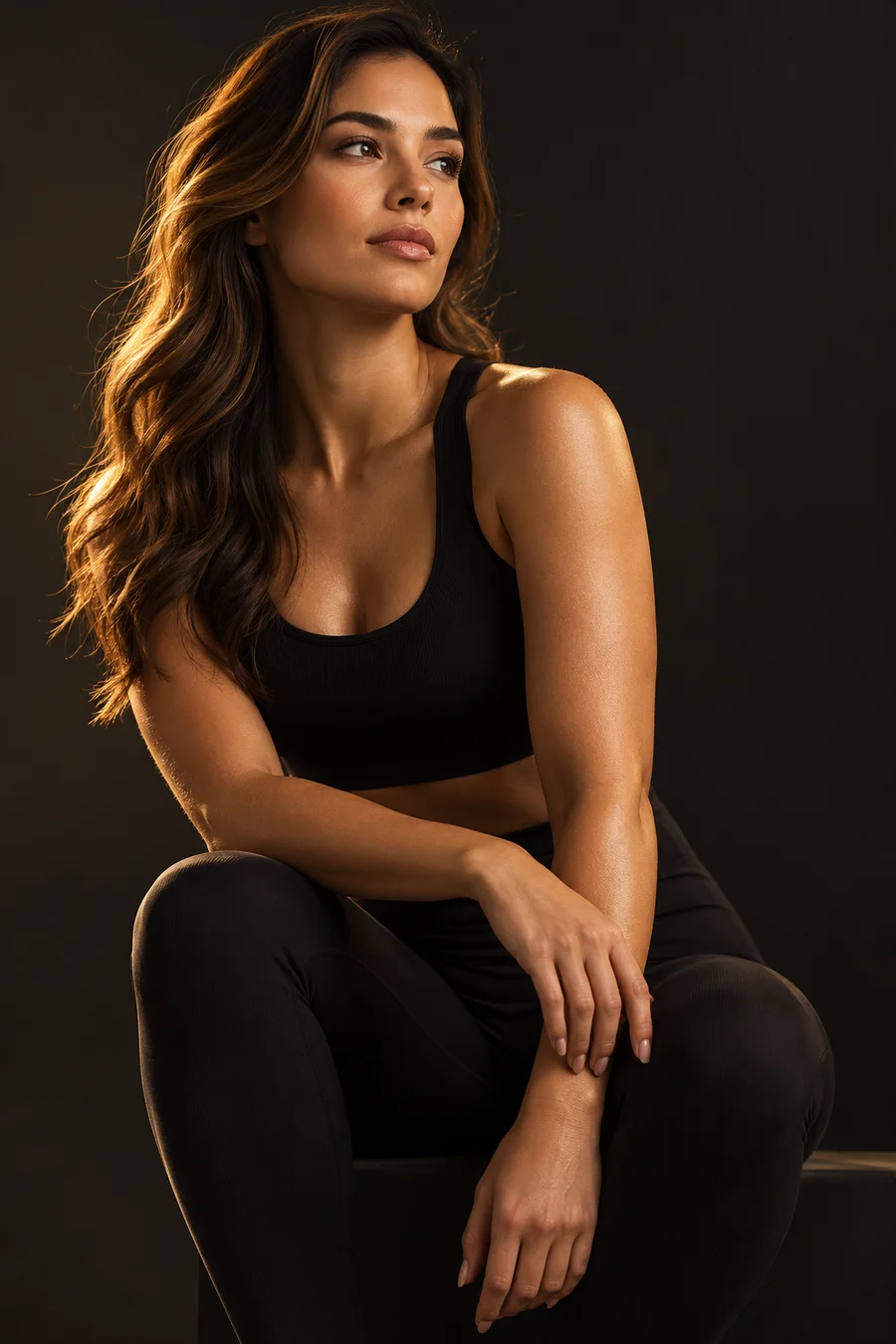 Editorial recovery portrait with relaxed hands and warm lighting